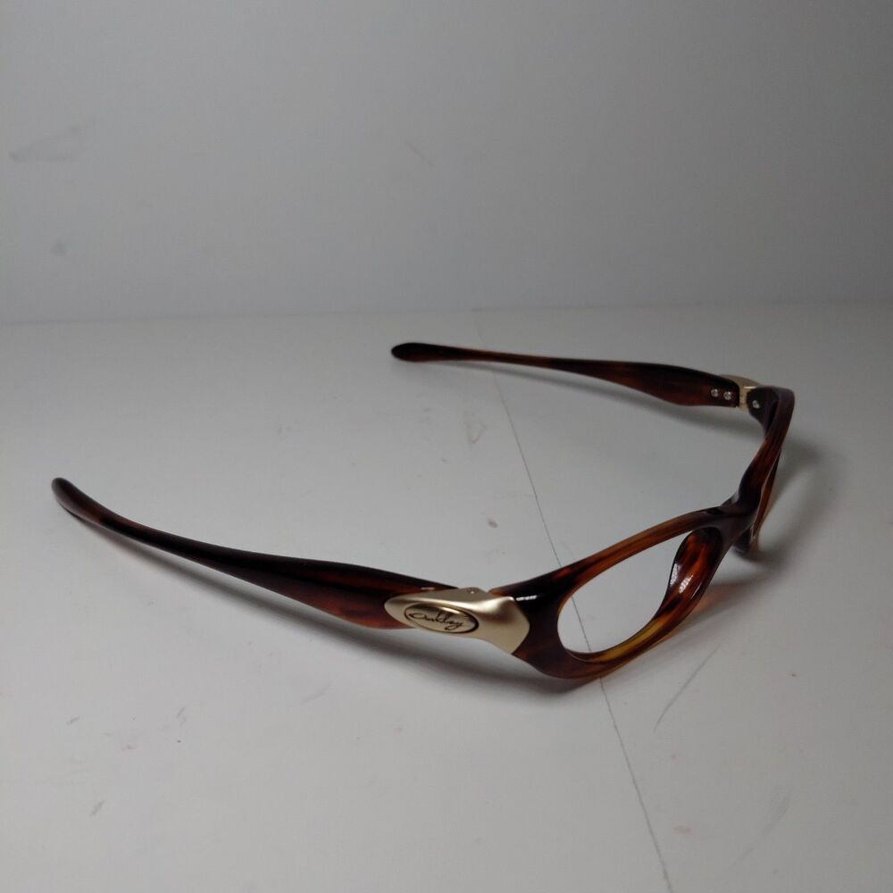 Vintage Oakley Eyeglasses Frames Haylon Brown Tortoise Gold Oval